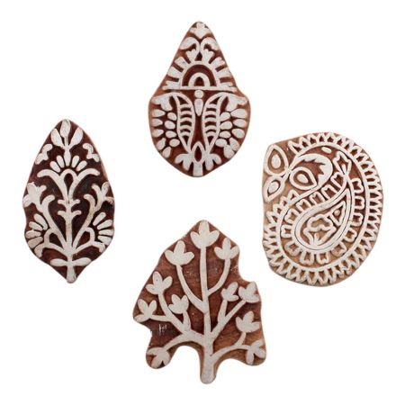 Set of 4 Piece New Mix Wooden Printing Block